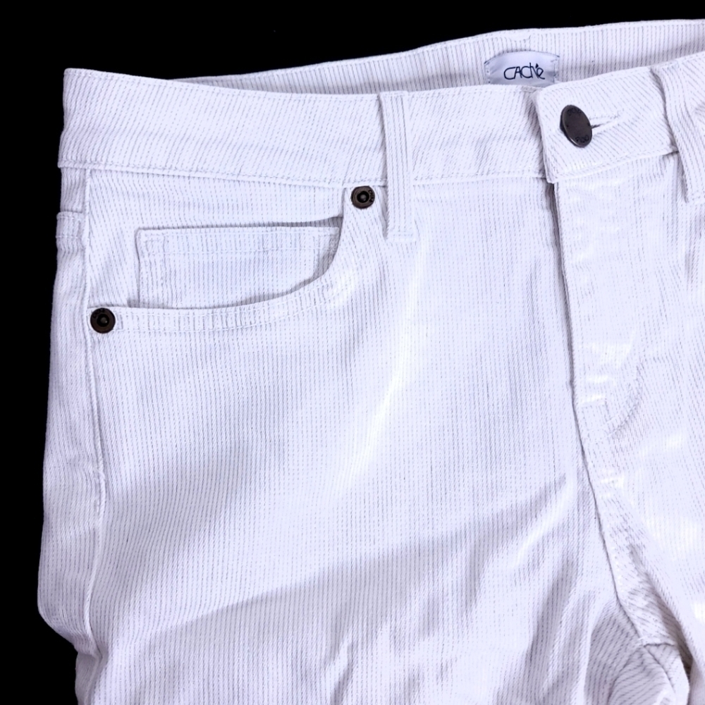 Cache Women's 4 Made in the USA Sparkly Slim Ankle Mid Rise Bottoms - Picture 3 of 12